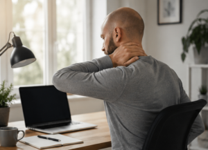 douleurs télétravail Pessac - tension cervicale chez un homme en télétravail